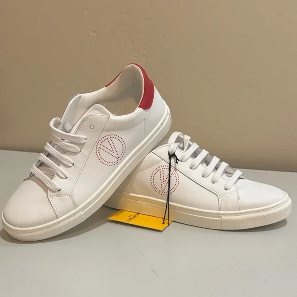 NEW✨ Valentino White Sneakers with Red Logo by Mario Valentino - Picture 13 of 15